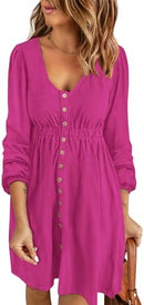 Women Sleeveless Summer Dress Crewneck Ribbed Knit High Waist Cute Ruffle Swing Flowy Beach Sun Mini Tank Short Dresses   B394301 - TUZZUT Qatar Online Shopping