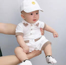 Newborn Baby Boy Short Sleeve Jumpsuit Romper   S5102155 - TUZZUT Qatar Online Shopping