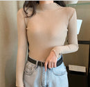 Women's Long Sleeve Solid Color Knit Top 321131 - TUZZUT Qatar Online Shopping