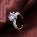 Fashion Luxury Round Cut Cubic Zirconia Bridal Wedding Ring DR8252 - TUZZUT Qatar Online Shopping