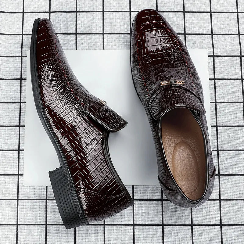Crocodile-Embossed Leather Shoes 3195 Crocodile-Embossed Leather Shoes 3195