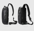 Mens Side Chest Bag  with USB,Tablet  Water Scratch Resistant Shoulder Bag with two Handle for Travel Daily Use  - S4370202 - TUZZUT Qatar Online Shopping