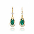 Women's  Fashion Green Diamond Earrings 361253 - TUZZUT Qatar Online Shopping