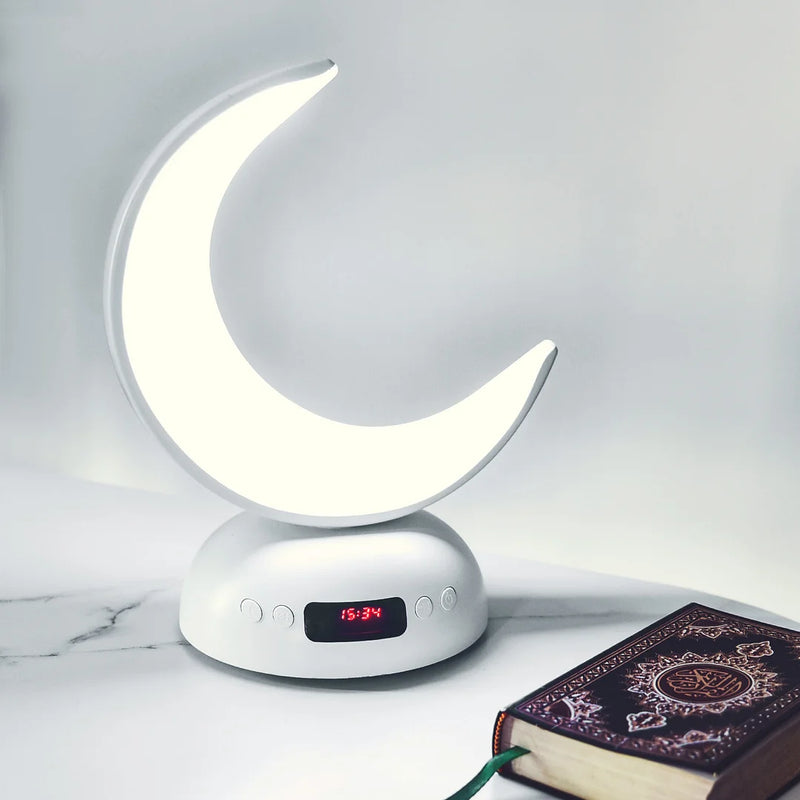 Equantu- SQ902 Colorful Moon Lamp Quran Speaker - Quran Learning |One Click SET Azan | Azan Clock| Colorful Light| Multi Mode - Tuzzut.com Qatar Online Shopping
