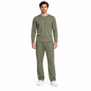 Olive Green Long-Sleeve Top & Drawstring Trouser Set - M