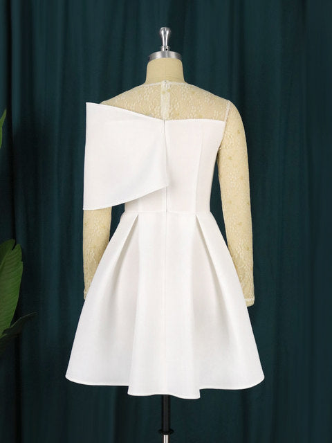 Party Dresses Women White Lace See Through Long Sleeve Tunics Swing Knee Dress African Ladies Birthday Occasion Event Gowns S664130 Party Dresses Women White Lace See Through Long Sleeve Tunics Swing Knee Dress African Ladies Birthday Occasion Event Gowns S664130