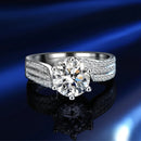 Silver Diamond Moissanite Ring FR383 - TUZZUT Qatar Online Shopping