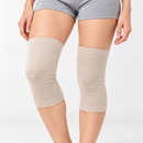 Unisex Beige Elastic Knitted Knee Warmers & Support – 1 Pair L09