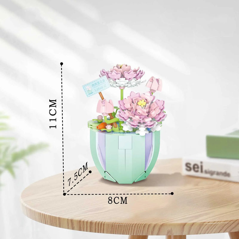 Building Block Bouquet 3D Model Toy Home Decoration Plant 2084 S4864175