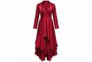 Women’s Burgundy Long-Sleeve Wrap Maxi Dress S5017637 - Size L