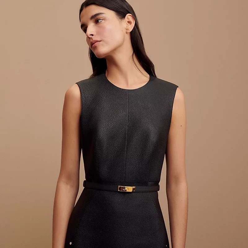 Leather belt in Epsom calfskin with Kelly buckle B0071 - TUZZUT Qatar Online Shopping