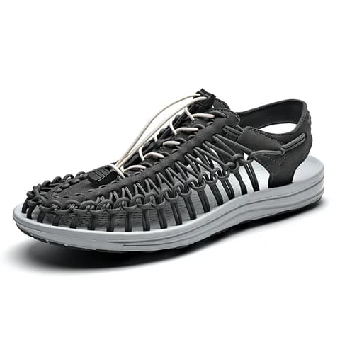 Men's sandals elastic non-slip casual beach sandals, hand-woven fashion sandals 43 - Tuzzut.com Qatar Online Shopping