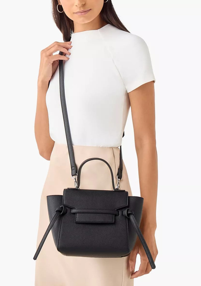 Solid Shoulder Bag with Detachable Strap and Flap Closure B6623 - TUZZUT Qatar Online Shopping