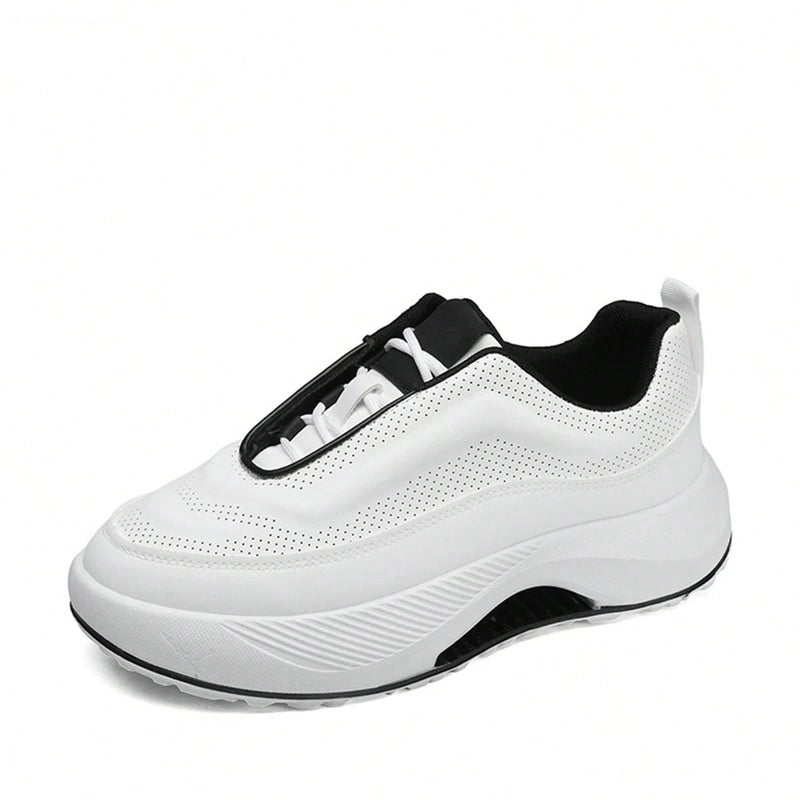 Thick Soled Height Boosting Athletic White Shoes 686 - TUZZUT Qatar Online Shopping