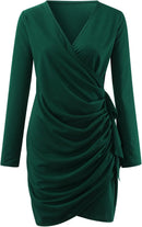 Dress for Women V-Neck Long Sleeve Dress    S4369504 - TUZZUT Qatar Online Shopping