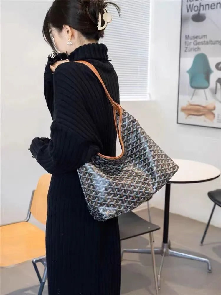 Large Capacity Faux Leather Hobo Tote Bag S5081560 - TUZZUT Qatar Online Shopping