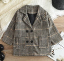 Korean Girls Autumn Winter Jacket Children Long Sleeve Plaid Outwear Coat      S043807 - TUZZUT Qatar Online Shopping