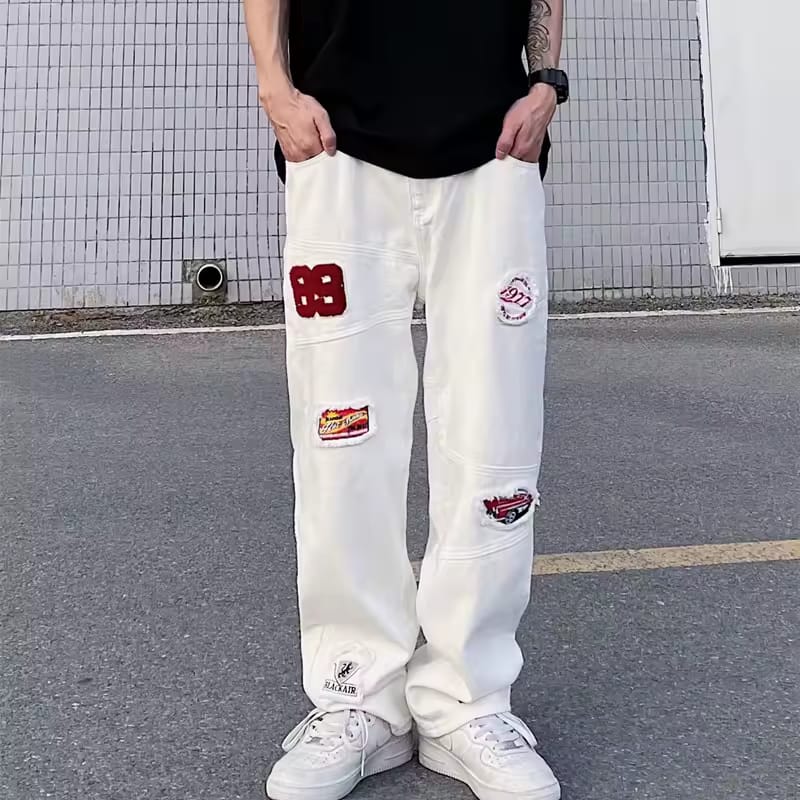 Mens Jeans Pant Vibe Patch Embroidery S4971977 Mens Jeans Pant Vibe Patch Embroidery S4971977