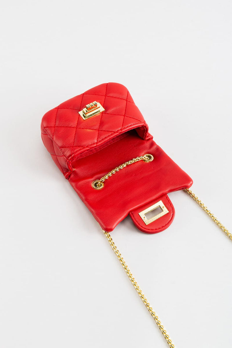 Womens Quilted  Micro Chain Bag  -  S4856273