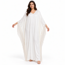 Women’s Ivory V-Neck Fringe Kaftan Maxi Dress 5M8W0V -M