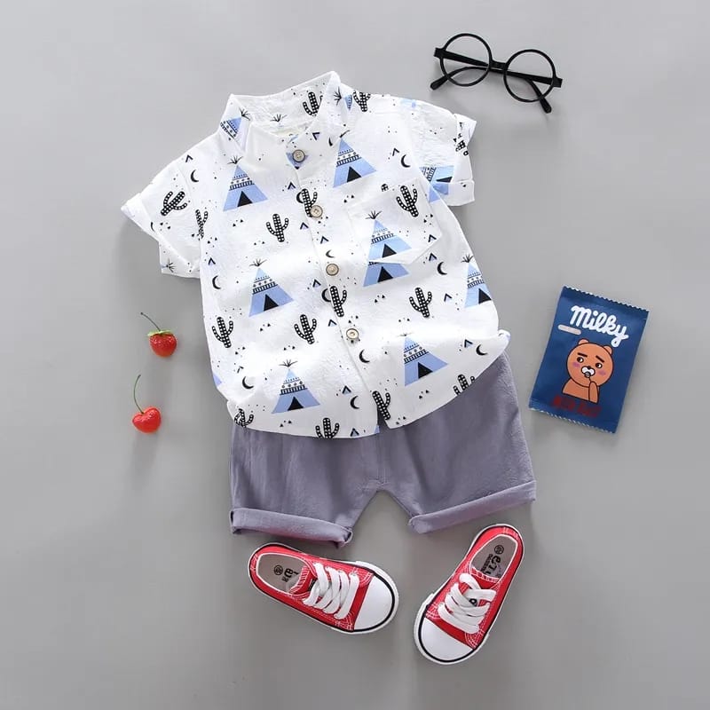 Summer Children's suit Clothes Sets children's clothing Boys and girls Short sleeve shirt and Pants 2 pieces Clothing sets 19537963 - Tuzzut.com Qatar Online Shopping