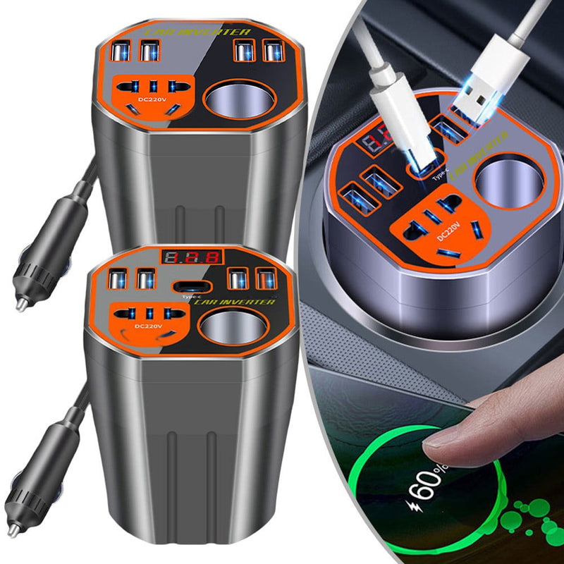 Car Power Inverter 12V/24V To Dc220V Converter Fast Car Power Converter Charger MS-9987 - TUZZUT Qatar Online Shopping