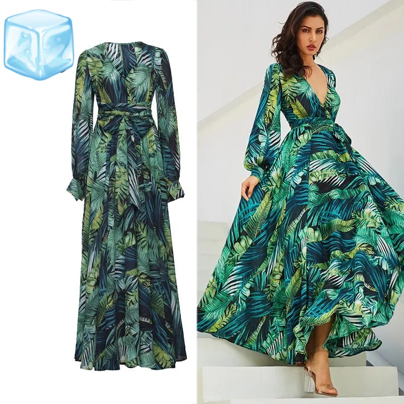 Womens Trendy Clothing From China Sexy Women Floral Maxi Dress S4575815