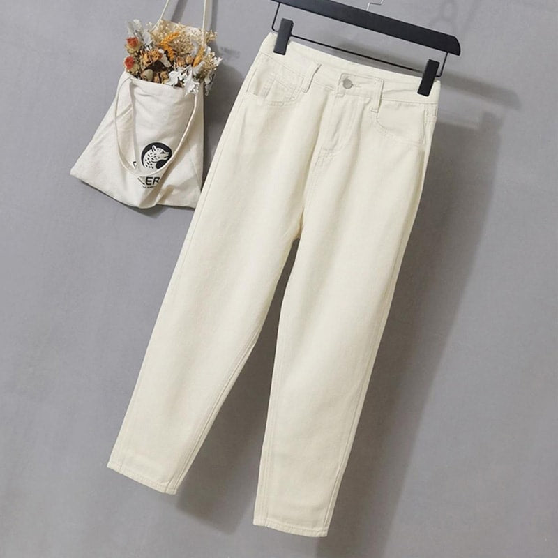 Women's Solid Color Jeans M 424367