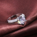 Fashion Luxury Round Cut Cubic Zirconia Bridal Wedding Ring DR8252 - TUZZUT Qatar Online Shopping