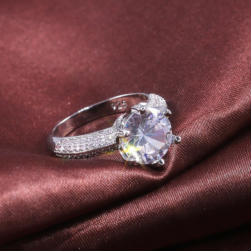 Fashion Luxury Round Cut Cubic Zirconia Bridal Wedding Ring DR8252 - TUZZUT Qatar Online Shopping