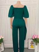 Jumpsuits for Women New In Spring Summer Korean Fashion Women's High Waist Chic Elegant Tight Fitting Short Sleeve Bodysuit 2XL B-59636 - Tuzzut.com Qatar Online Shopping