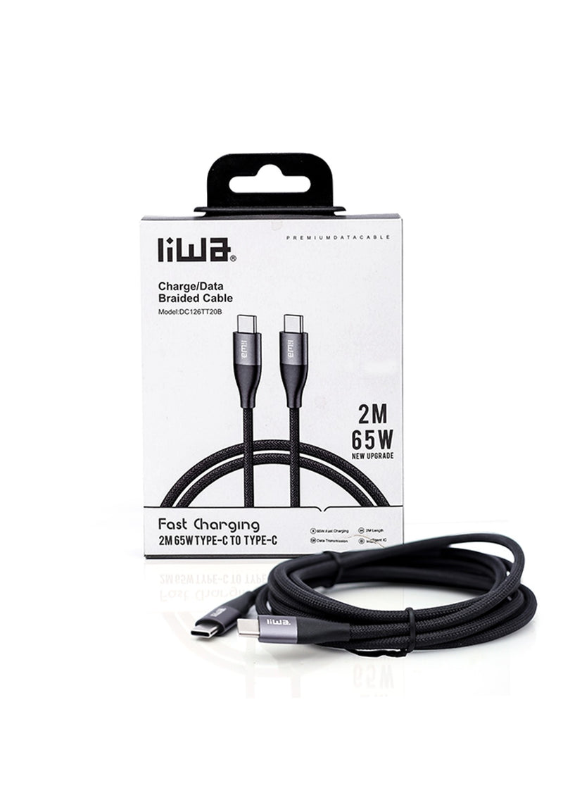 Liwa Type C To C Cable 65W /2M /DC126TT20B - TUZZUT Qatar Online Shopping