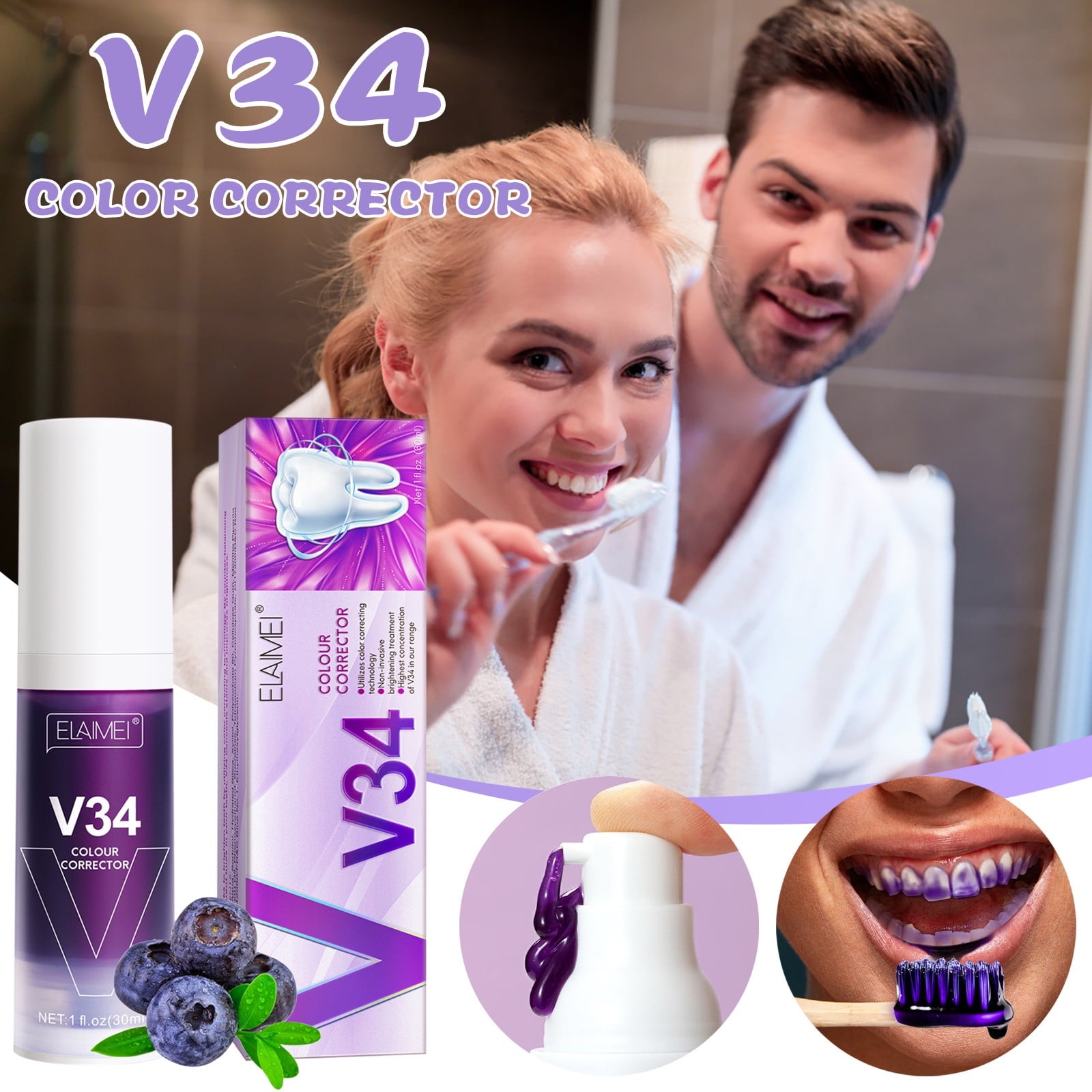 V34 Sensitive Teeth Whitening Toothpaste 30ml V34 Sensitive Teeth Whitening Toothpaste 30ml
