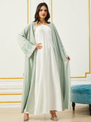 Women's Long Sleeve Floral Appliques/Patches/Velcro Abaya 471368 -  S - TUZZUT Qatar Online Shopping