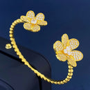 Three Leaf Grass Gold Bracelets DN2110 - TUZZUT Qatar Online Shopping