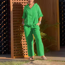 Women Fashion Linen Pant Sets   B-308799 - TUZZUT Qatar Online Shopping