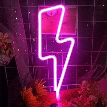 LED Neon Sign Lightning Shaped Wall Night Light USB Battery Operated For Home Bedroom Party Wedding Decor Table Lamp S4821727