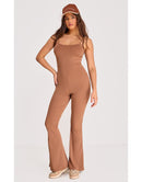 Flare Jumpsuits for Women One Piece Sleeveless Spaghetti Straps Sexy Bodycon Casual Unitard Rompers Playsuit     B207360 - TUZZUT Qatar Online Shopping