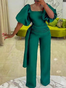 Jumpsuits for Women New In Spring Summer Korean Fashion Women's High Waist Chic Elegant Tight Fitting Short Sleeve Bodysuit 2XL B-59636 - Tuzzut.com Qatar Online Shopping