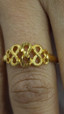 Infinity Yellow Gold Ring DN2067 - TUZZUT Qatar Online Shopping