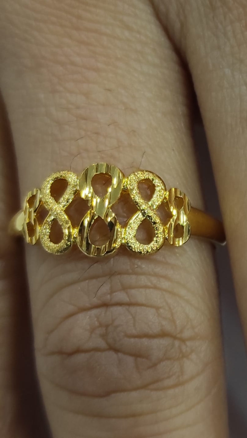 Infinity Yellow Gold Ring DN2067 - TUZZUT Qatar Online Shopping