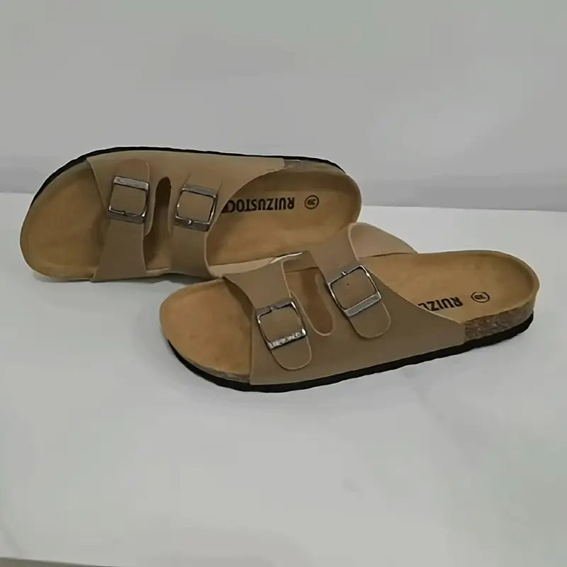 Double Buckle Soft Slippers 138519 - TUZZUT Qatar Online Shopping