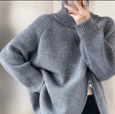 Women Turtleneck Knitted Zipper Long Sweater Coat B-703622 - TUZZUT Qatar Online Shopping