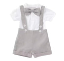 Baby Short Sleeve Romper+Suspender Pant Toddler 2PCS Outfits    127846 - TUZZUT Qatar Online Shopping