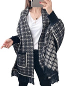 Women Pocket Shawl Woven Tassel Shawl   S735110 - TUZZUT Qatar Online Shopping