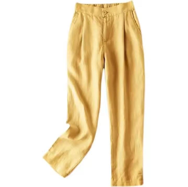 Casual Small Pants Summer New Style Women's Loose Fit Slimming Draped Nine Point Straight Leg Pants B203348 Casual Small Pants Summer New Style Women's Loose Fit Slimming Draped Nine Point Straight Leg Pants B203348