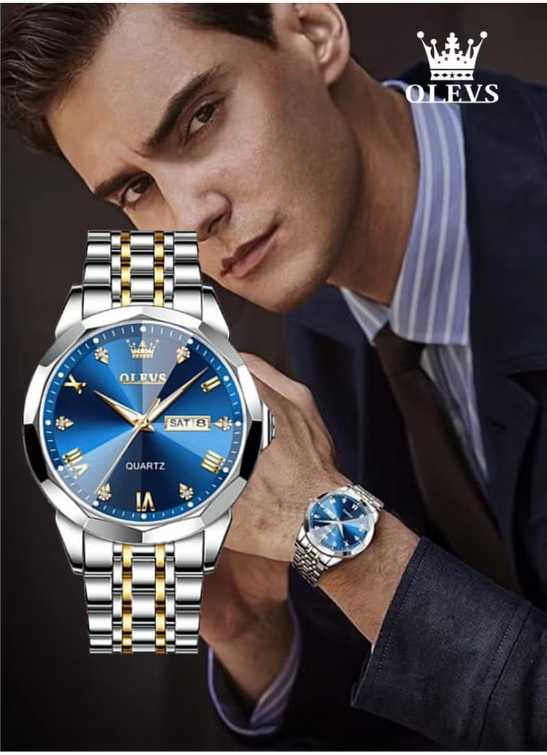 OLEVS Mens Stainless Steel Quartz Watch W304876 - TUZZUT Qatar Online Shopping