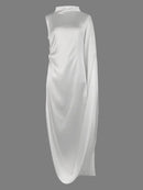 Long dresses with flying sleeves and a split color on the sides 154529 - TUZZUT Qatar Online Shopping