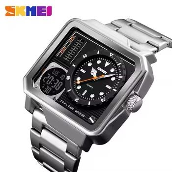 Skmei Steel Strap Watches Day Date Display Personality Alarm Watch W45263 - TUZZUT Qatar Online Shopping