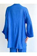 Women's Solid Color Cotton Linen Fabric Loose Casual Set   B85908 - TUZZUT Qatar Online Shopping